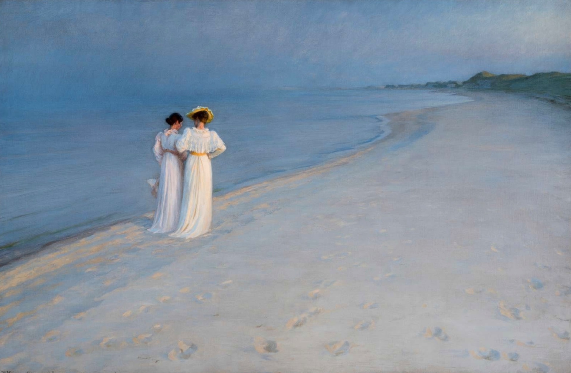 Fig. 26. P.S. Krøyer: Sommeraften på Skagen Sønderstrand, 1893. Tilhører Skagens Kunstmuseer.